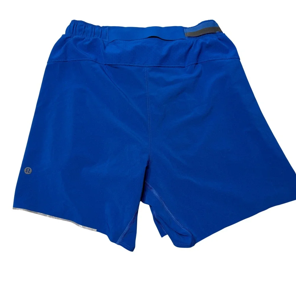Lululemon Mens Surge Lined Running Shorts Blue 6 Inch Inseam Size Small Running